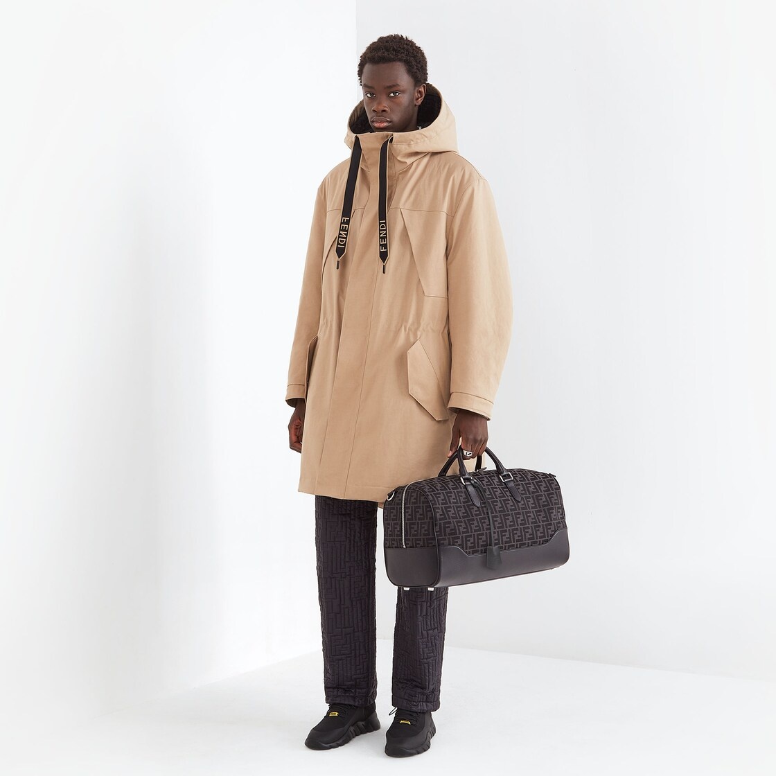 Beige tech fabric parka - 5