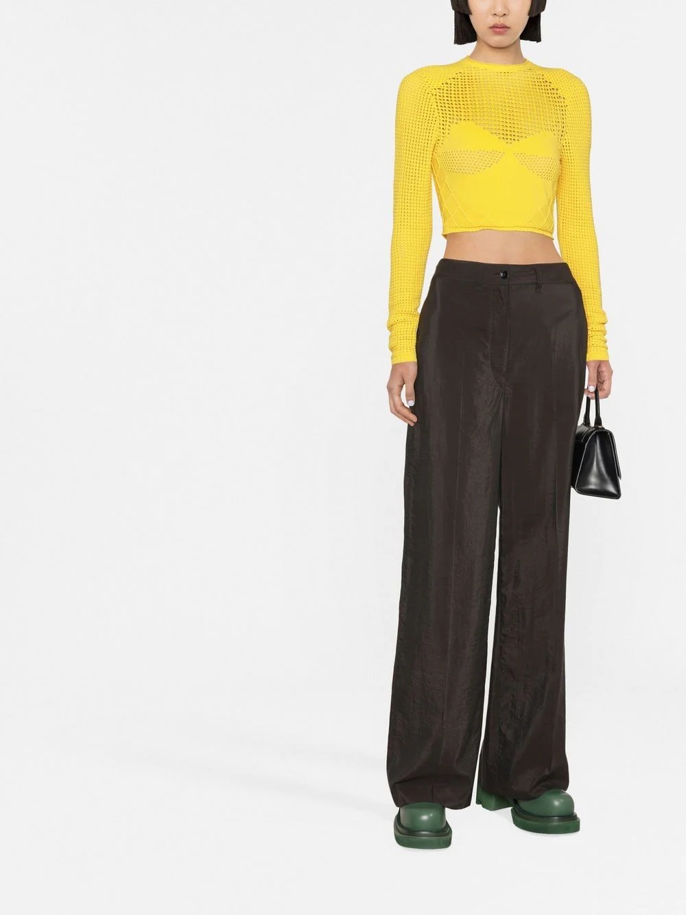 crochet-hearts cropped jumper - 2