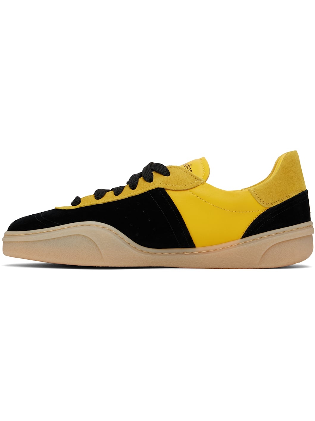 Yellow & Black Lace-Up Sneakers - 3