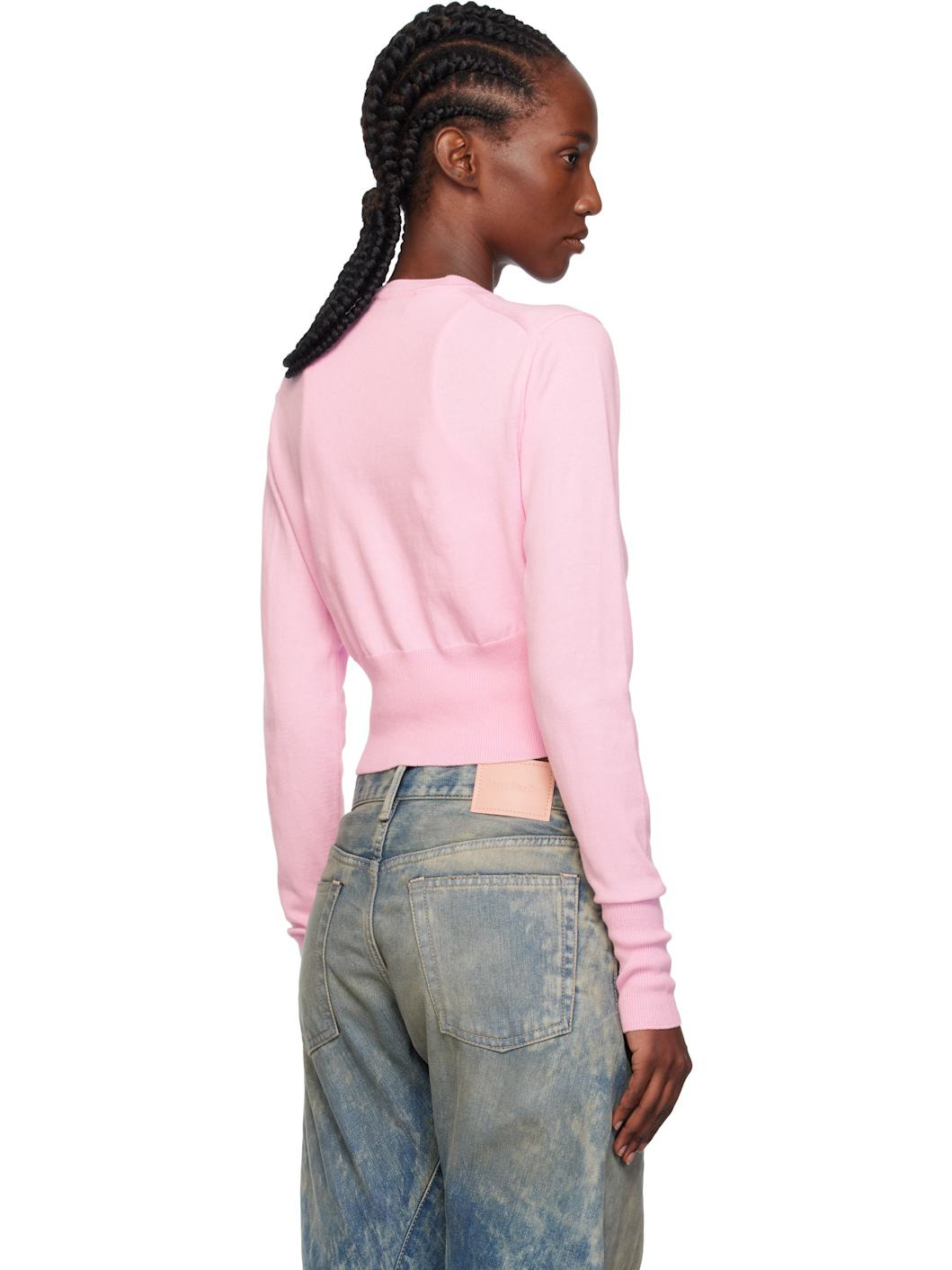 Pink Bea Cropped Cardigan - 3