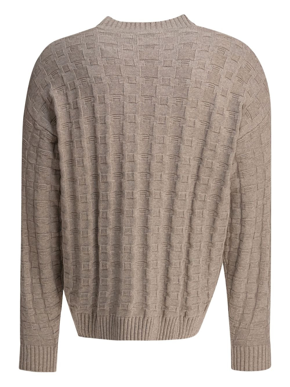 textured crew-neck sweater - 3