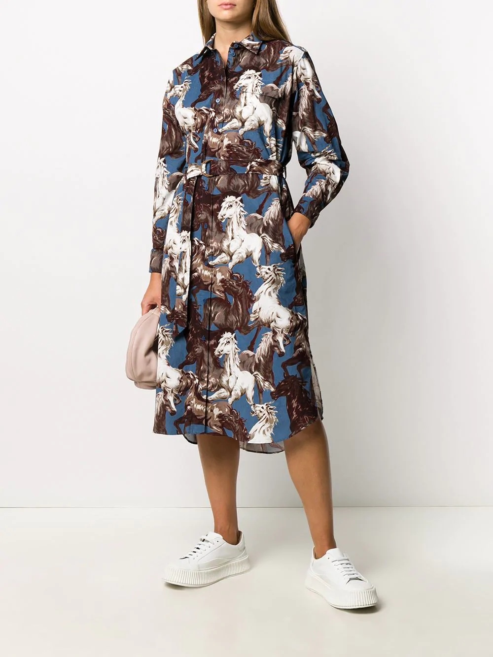 horse-print shirt dress - 2