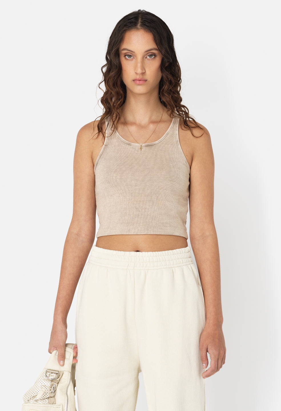 MINERAL WASH GEMINI RIB CROPPED TANK - 2