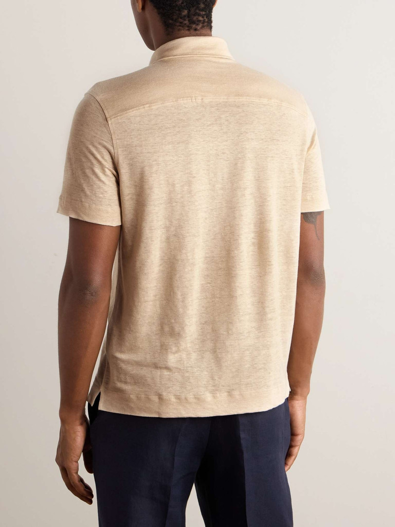 Slim-Fit Linen Polo Shirt 3