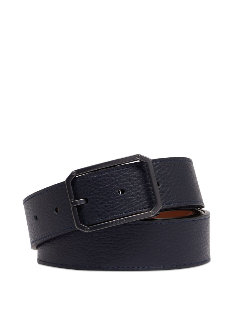 leather square-buckle belt 1
