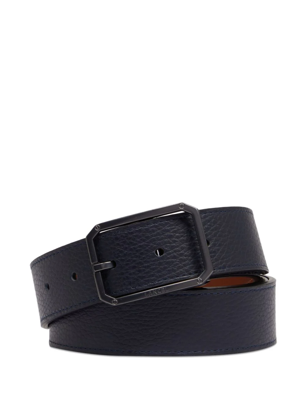 leather square-buckle belt - 1