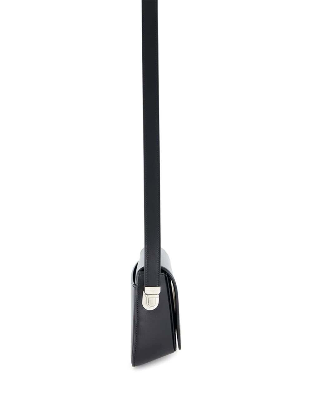 Black Small Leather Crossbody Bag - 4