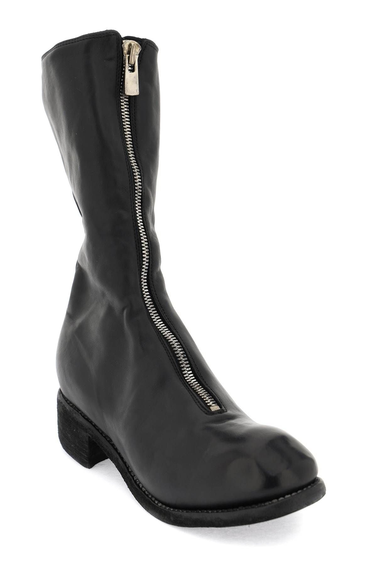 FRONT ZIP LEATHER BOOTS - 4