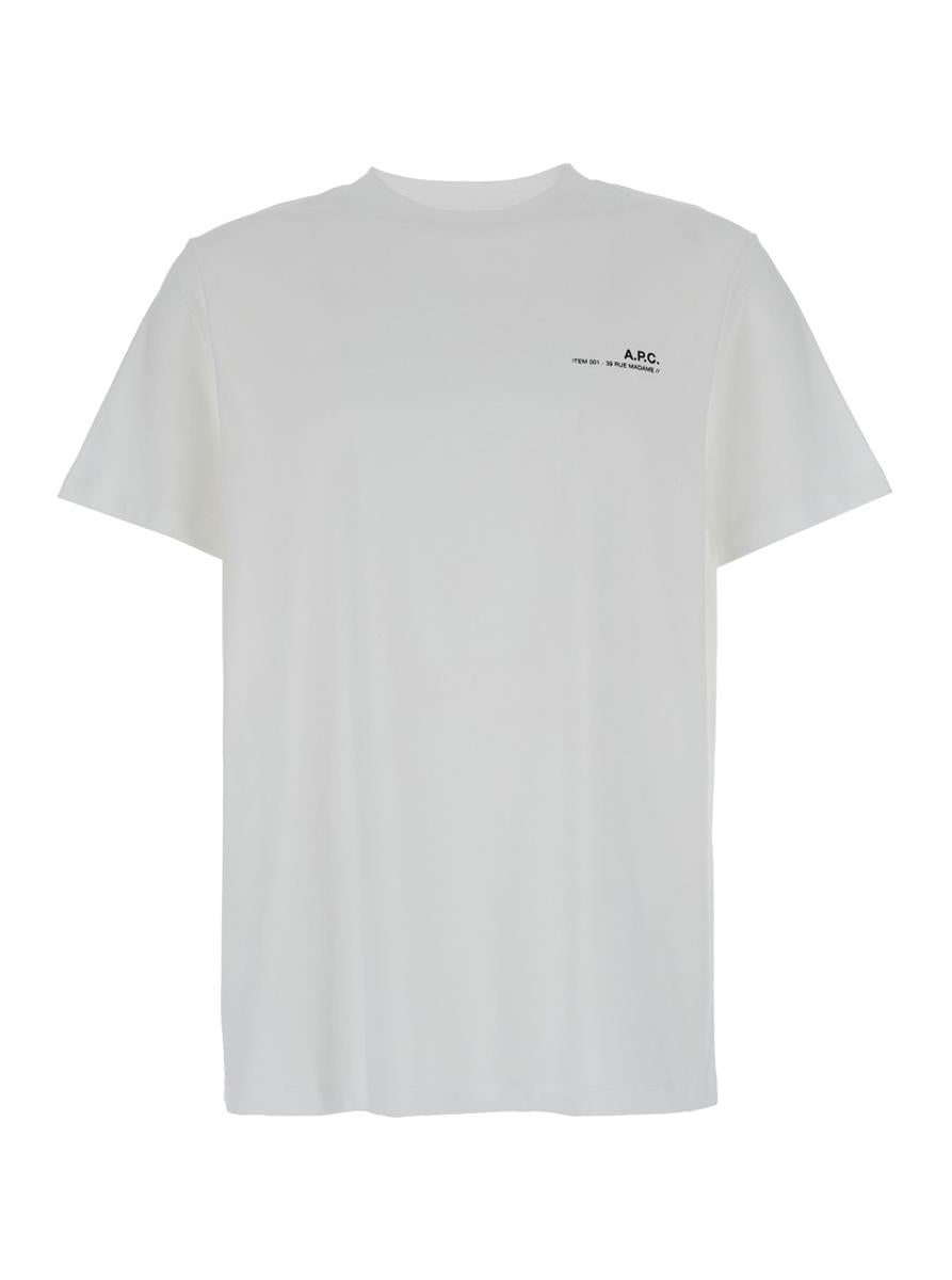 A.P.C. 'ITEM 001' WHITE T-SHIRT WITH LOGO PRINT IN COTTON MAN - 1