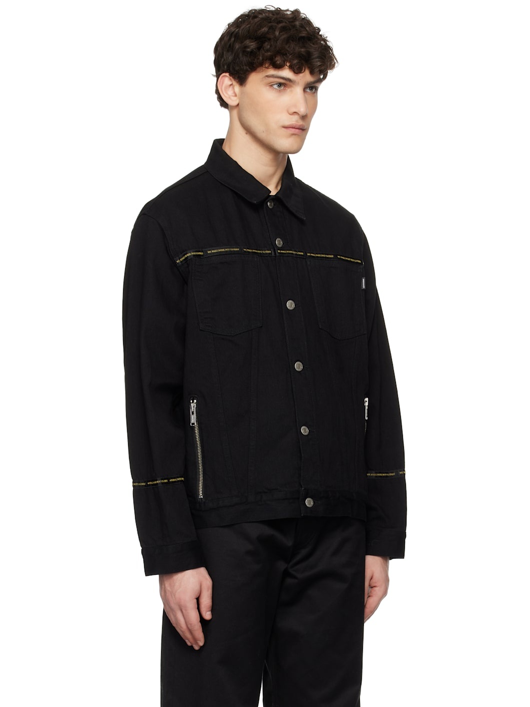 Black Pocket Denim Jacket - 2