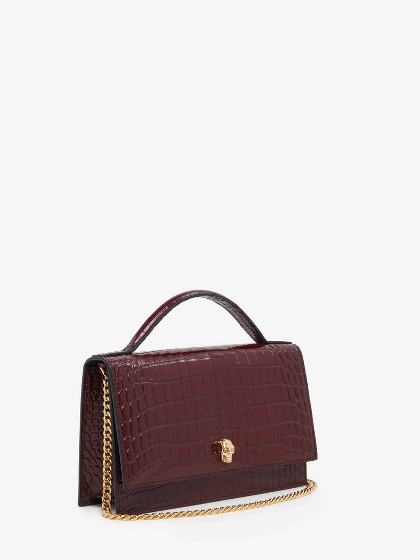 Women's Top Handle Skull Bag in Madder - 2