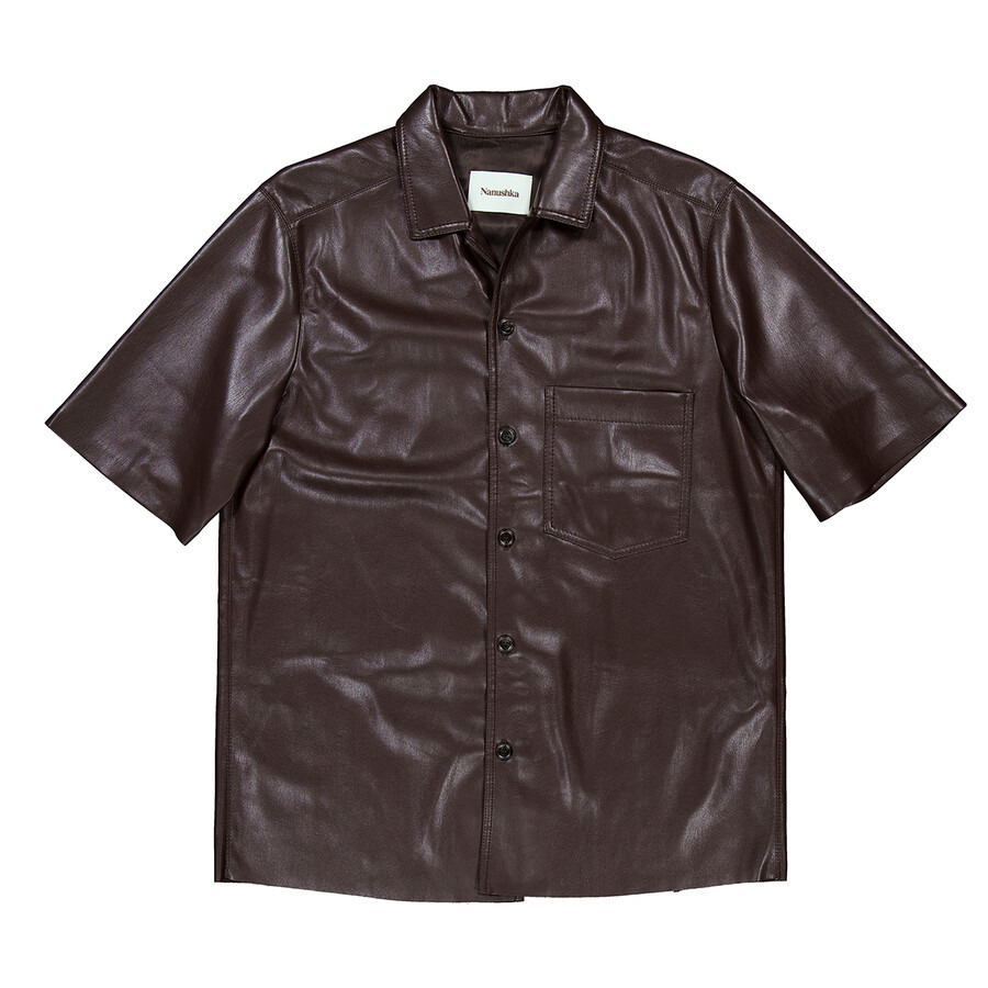 Nanushka Bodil Short Sleeve Leather Shirt - 5