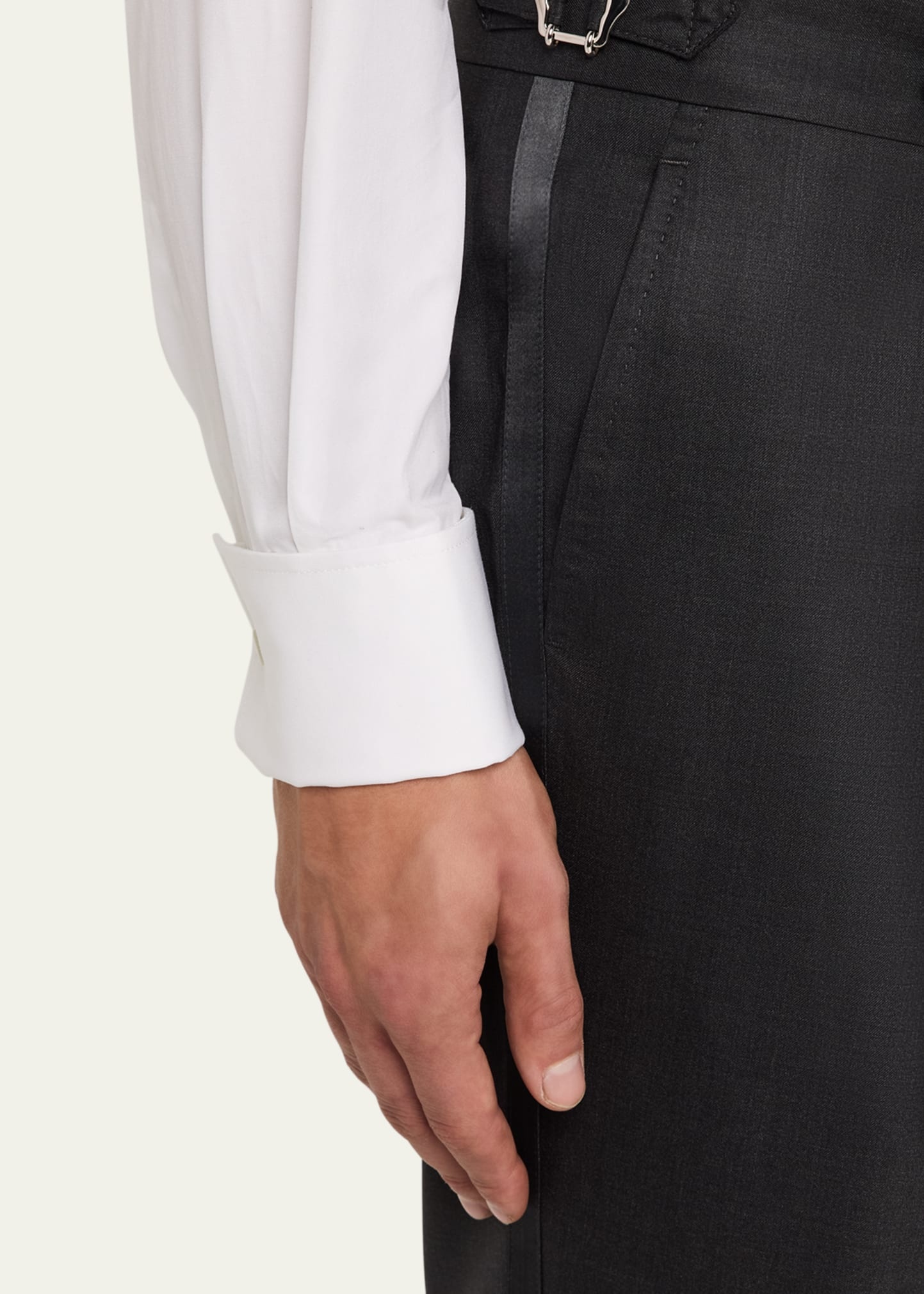 Men's Pleated Formal Pants with Side Tabs - 5