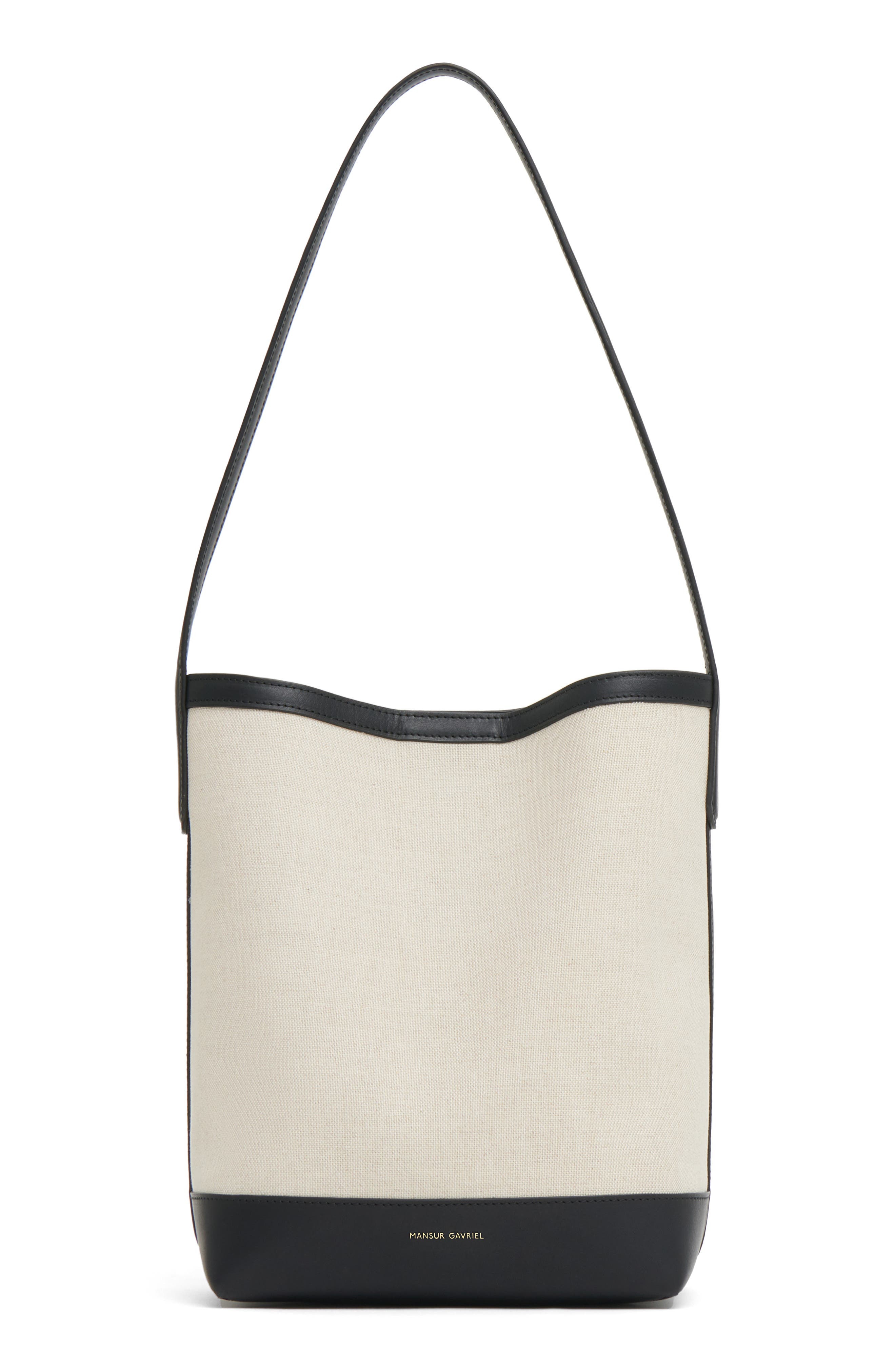 Mansur Gavriel Small Everyday Cabas Canvas Hobo Bag in Natural /Black at Nordstrom - 1