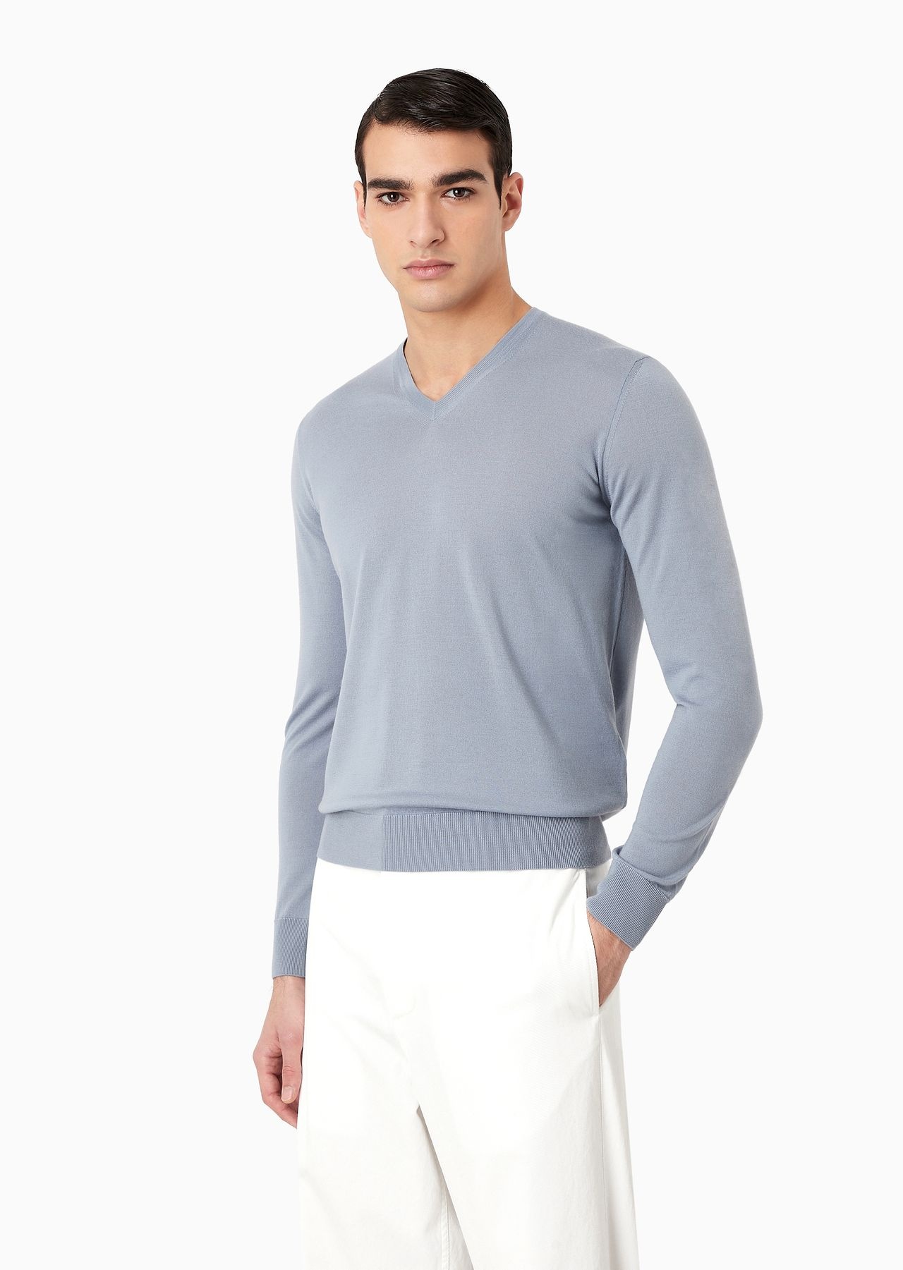 Pure virgin wool, crew-neck jumper - 2