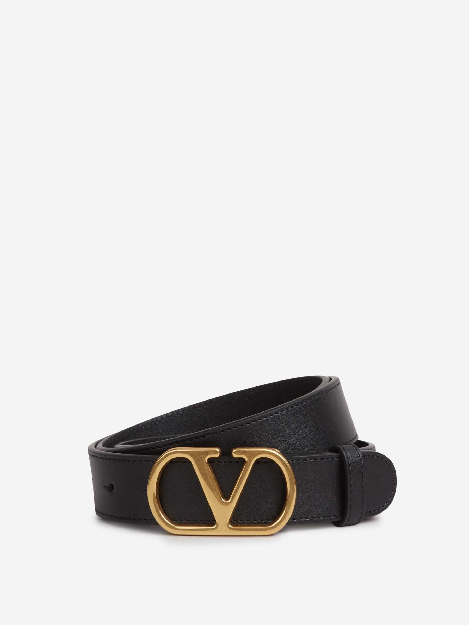 VLOGO LEATHER BELT - 1