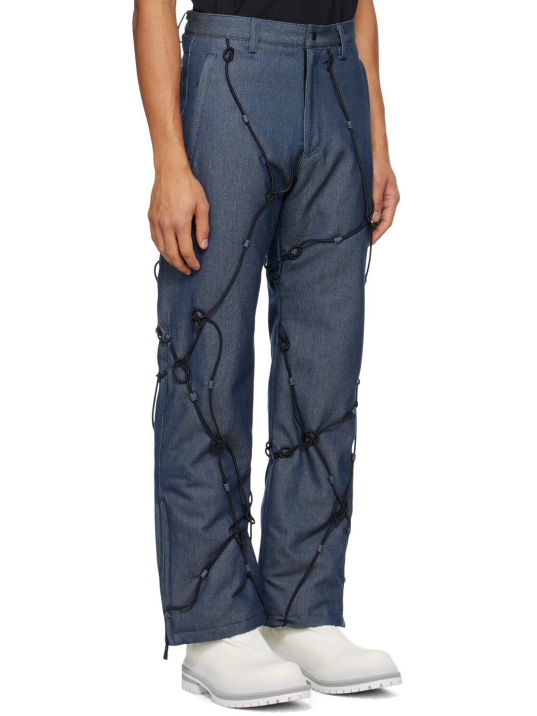 Blue add Edition Padded Denim Trousers - 2