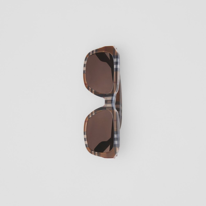 Check Bio-acetate Square Frame Sunglasses 4