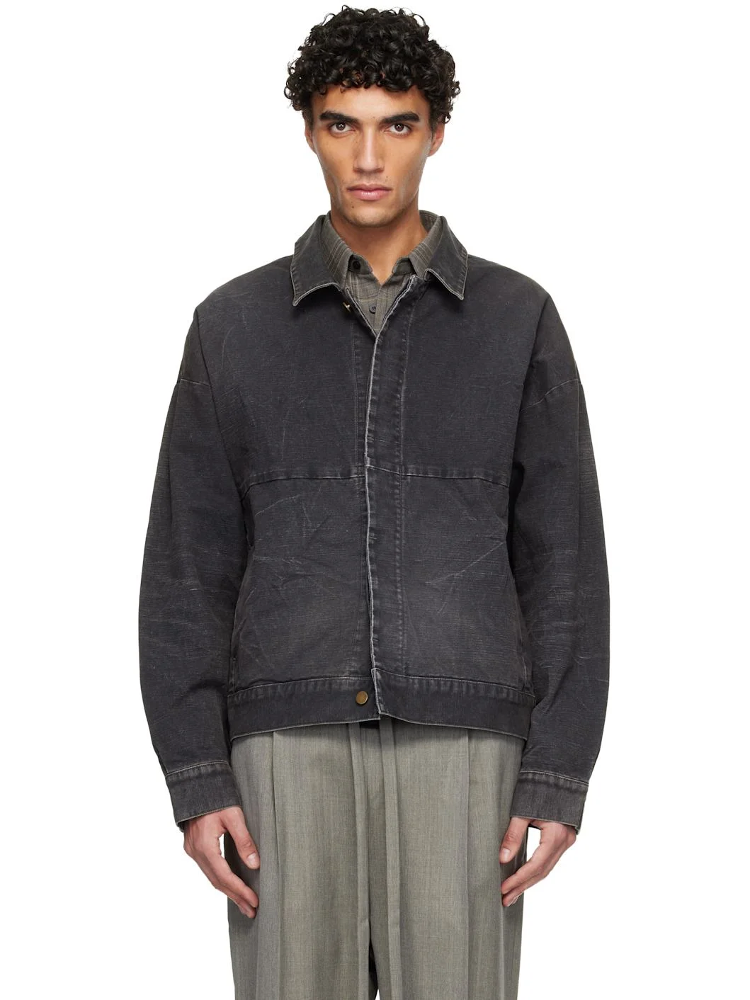 Black Canvas Utility Jacket - 1