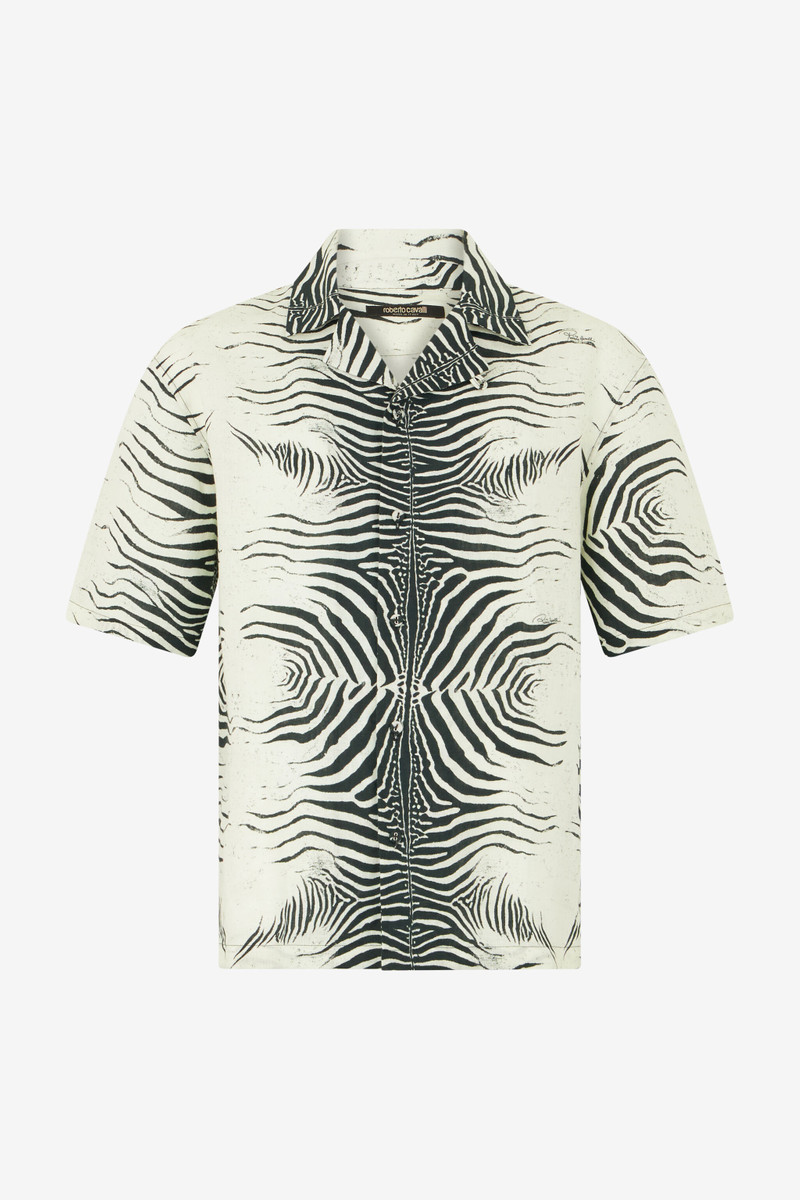 Linen Shirt With Mini Zebra Print 1