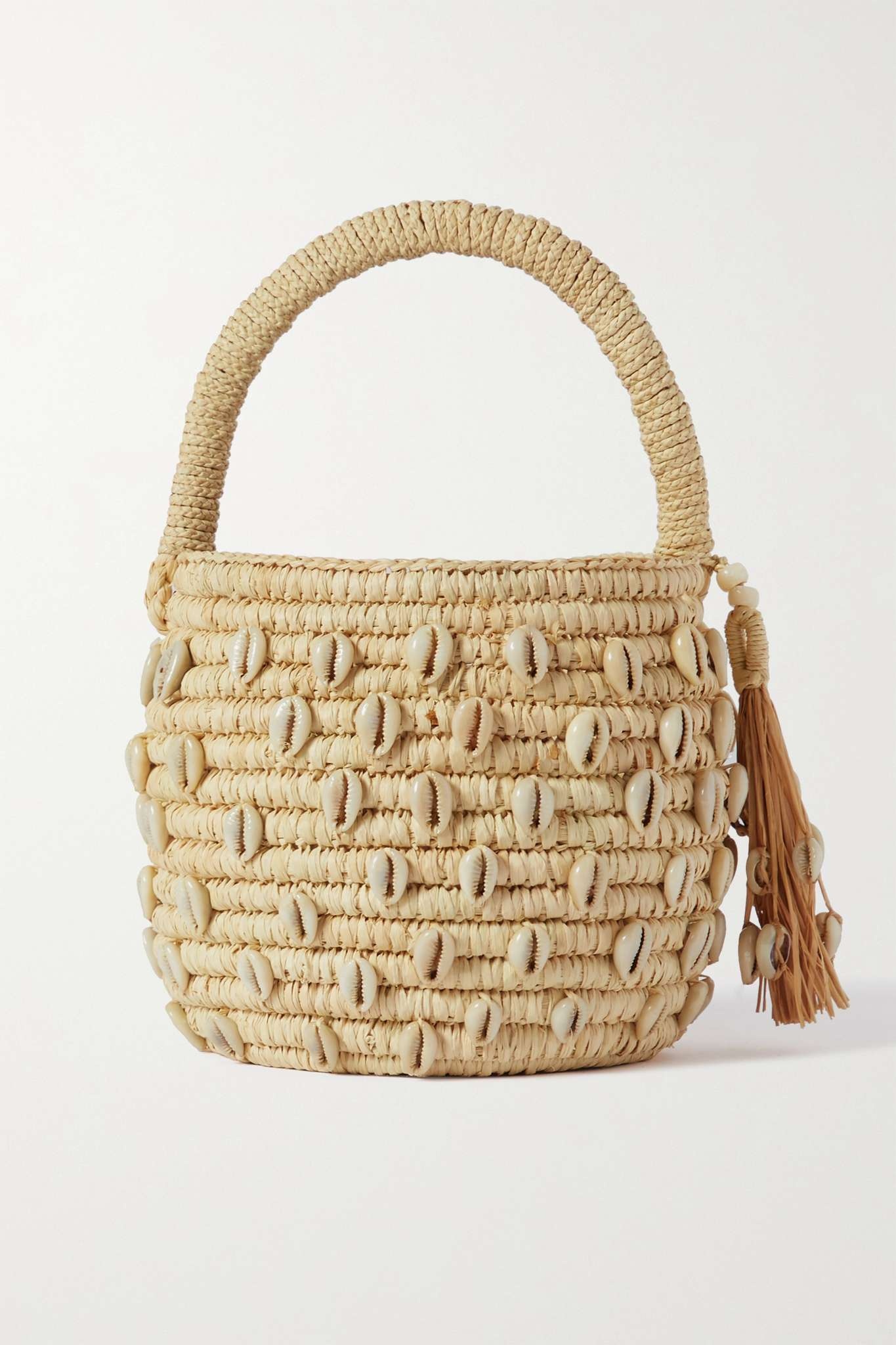 Irie shell-embellished woven straw tote - 3