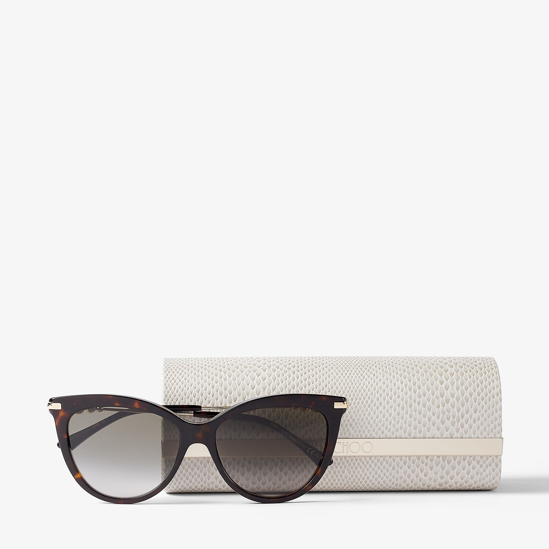 Tinsley/g/s 56
Brown Havana Cat Eye Sunglasses with Pearls - 4