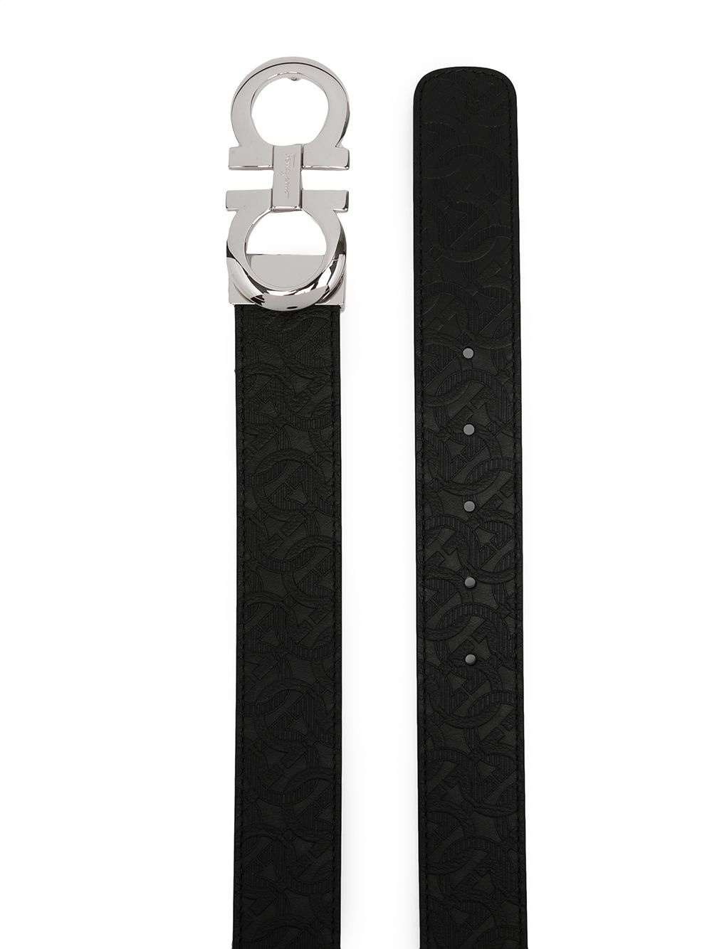 logo-buckle leather belt - 2