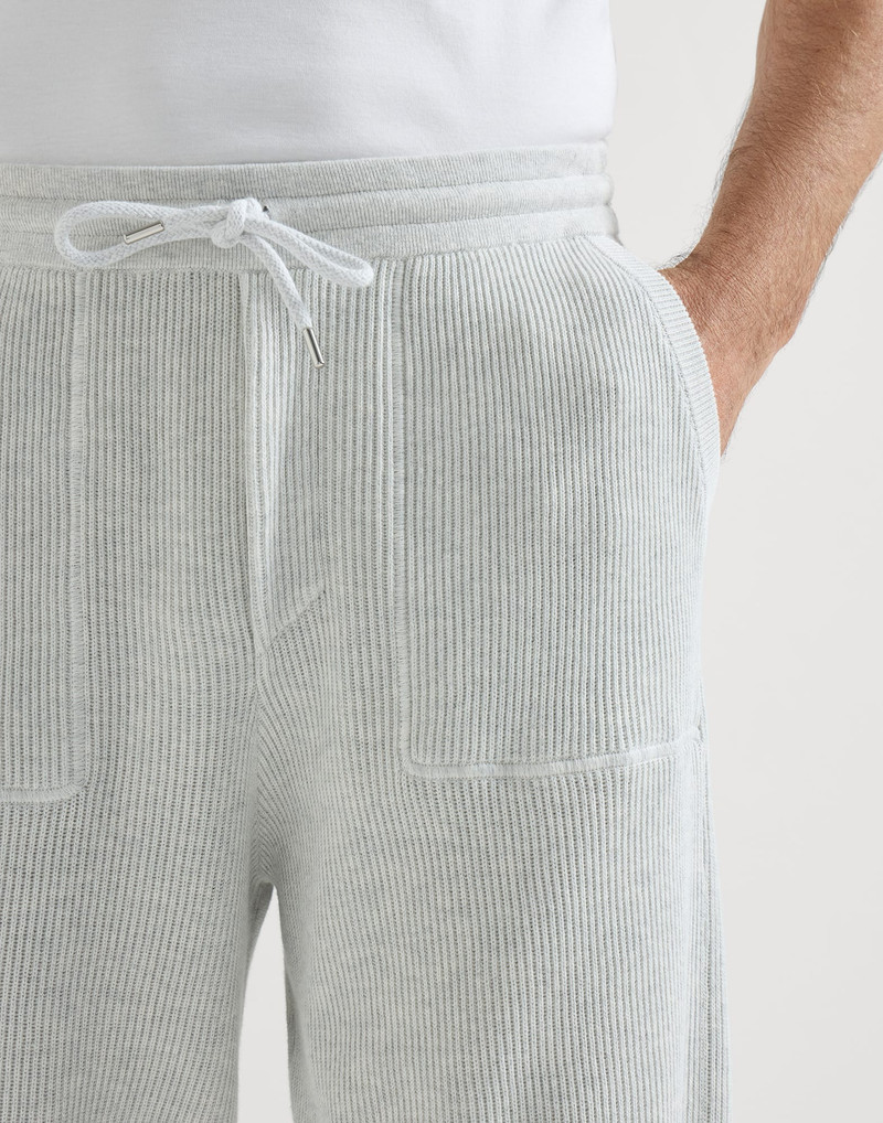 Cotton English rib knit Bermuda shorts 4