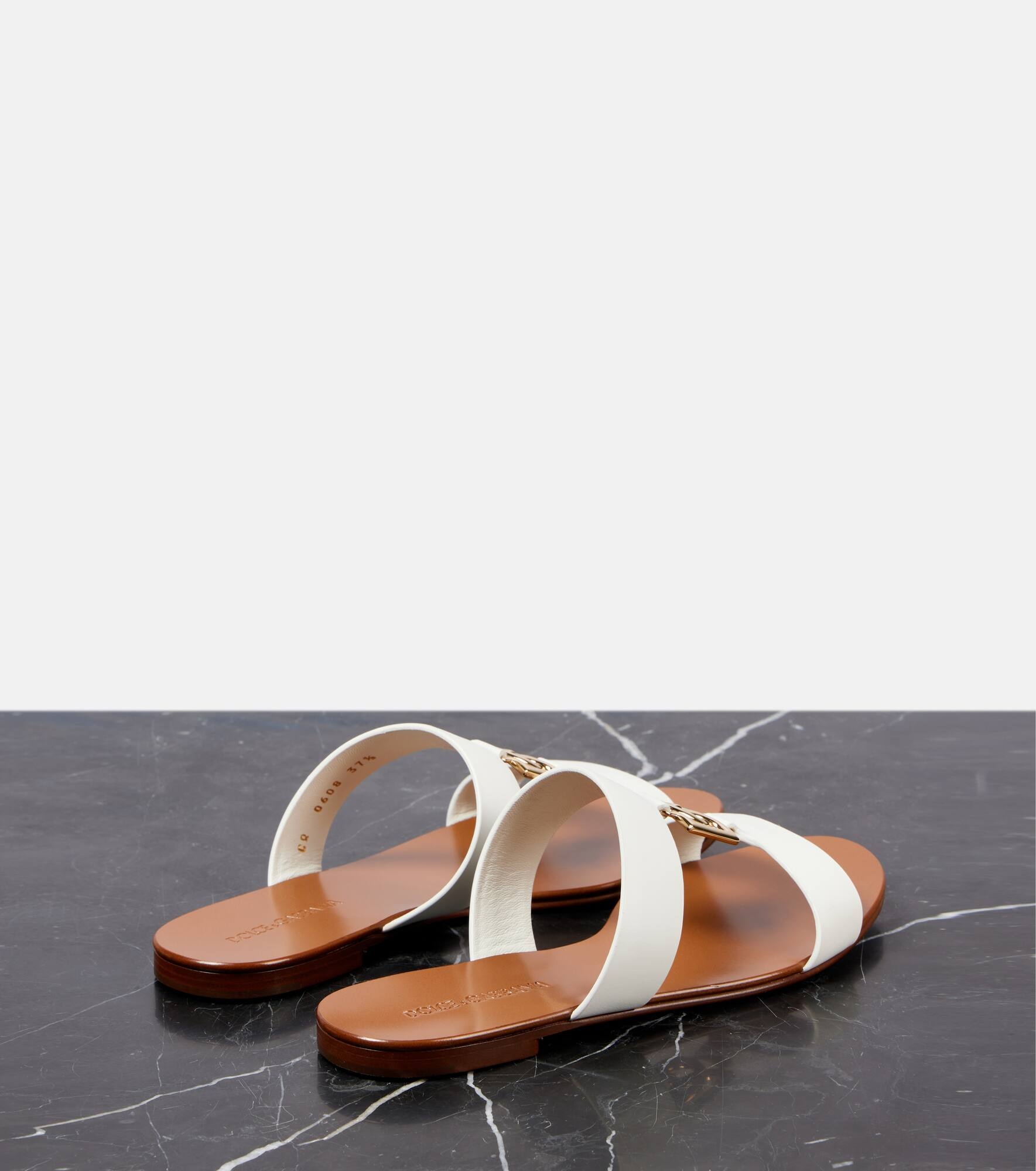 Logo leather sandals - 3