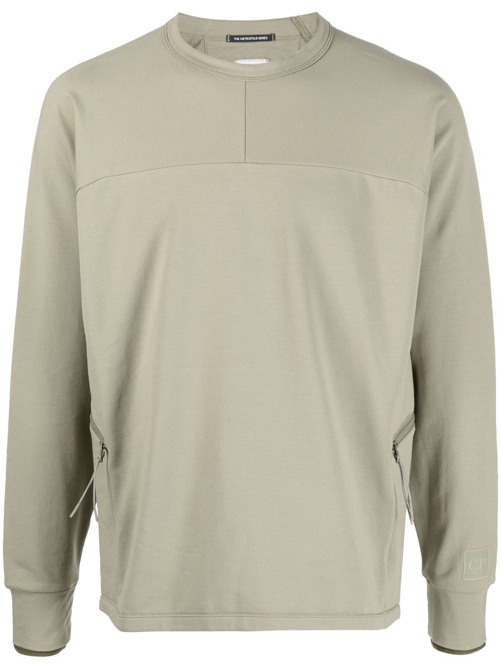 zip-detail jersey sweatshirt - 1