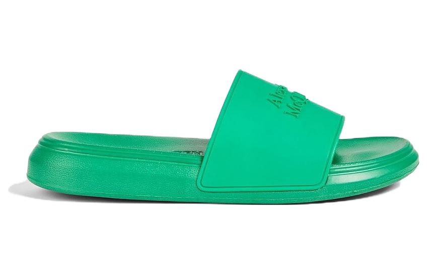 (WMNS) Alexander McQueen Embossed Rubber Slides 'Green' 666983W4QS03115 - 3