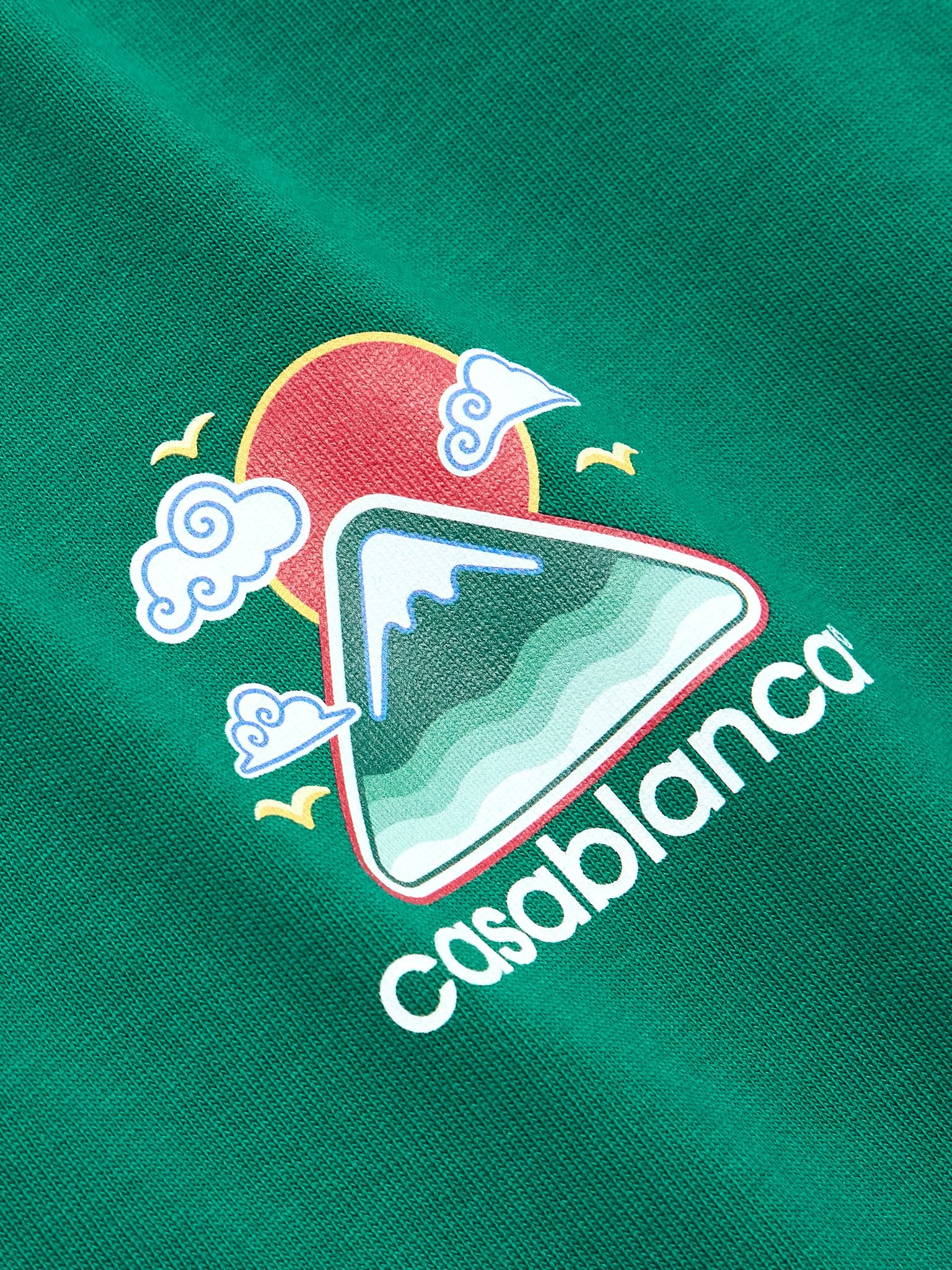 Montagne Ondulée Logo-Print Cotton-Jersey T-Shirt Green - 4
