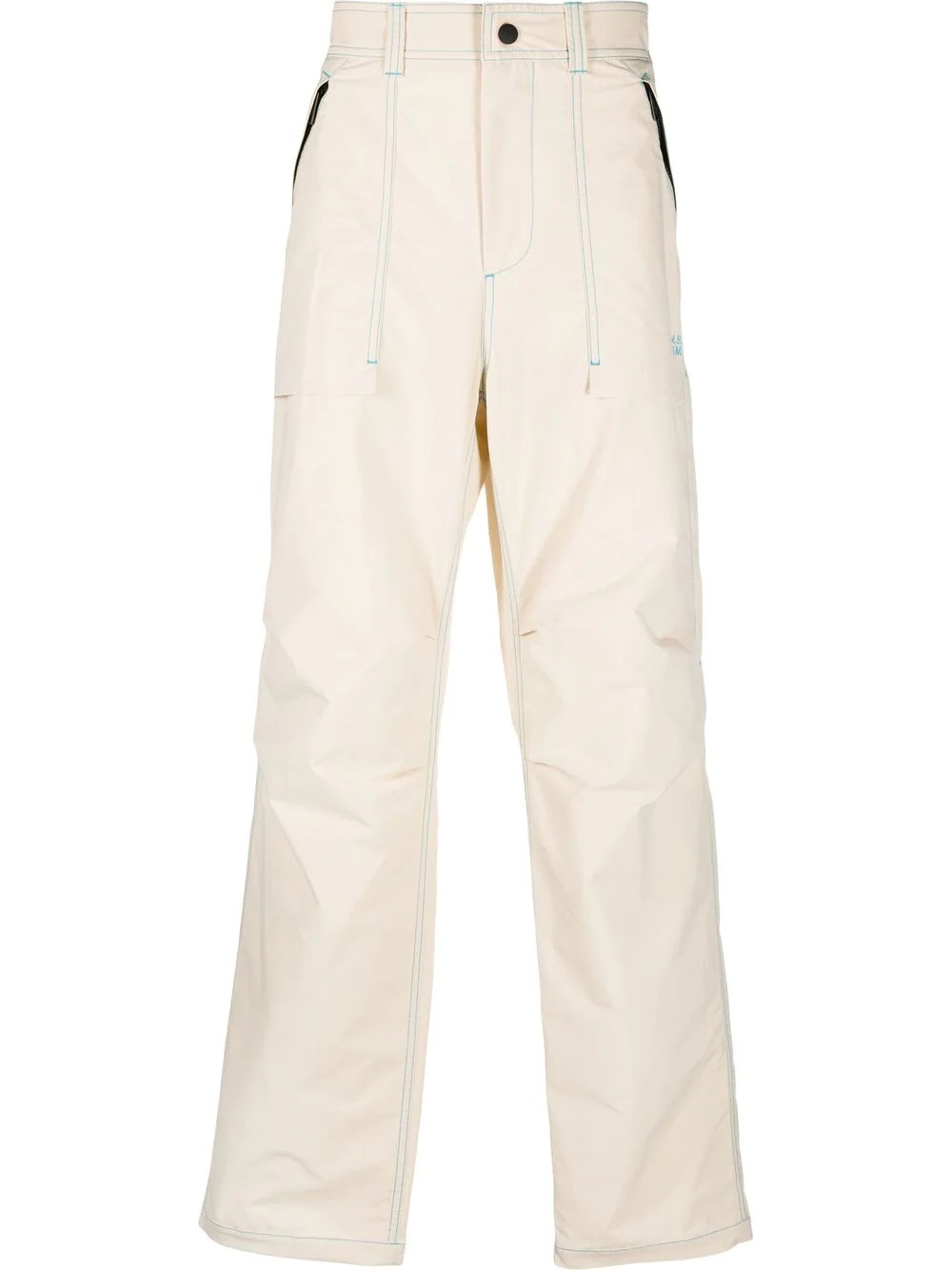 appliqué logo straight-leg trousers - 1