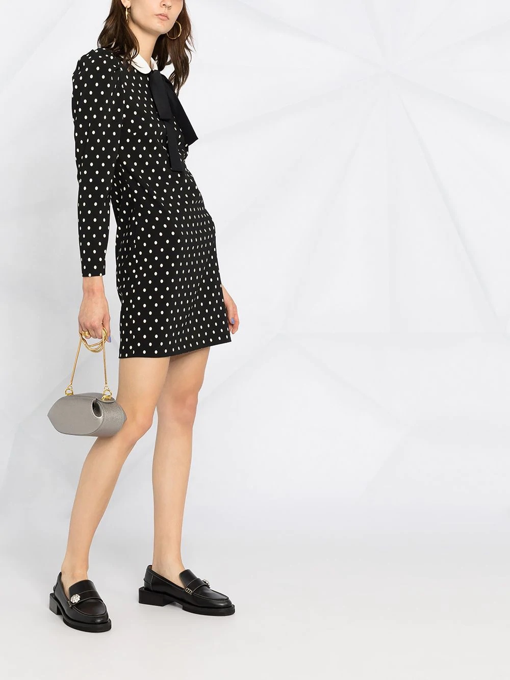 Peter Pan-collar polka-dot dress - 4