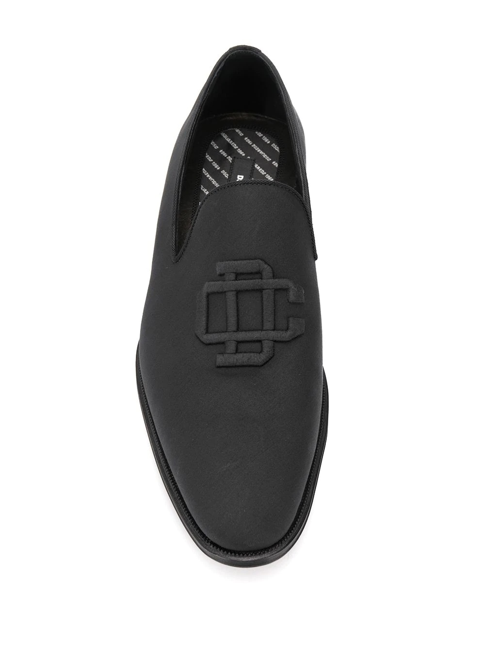 logo leather loafers - 4