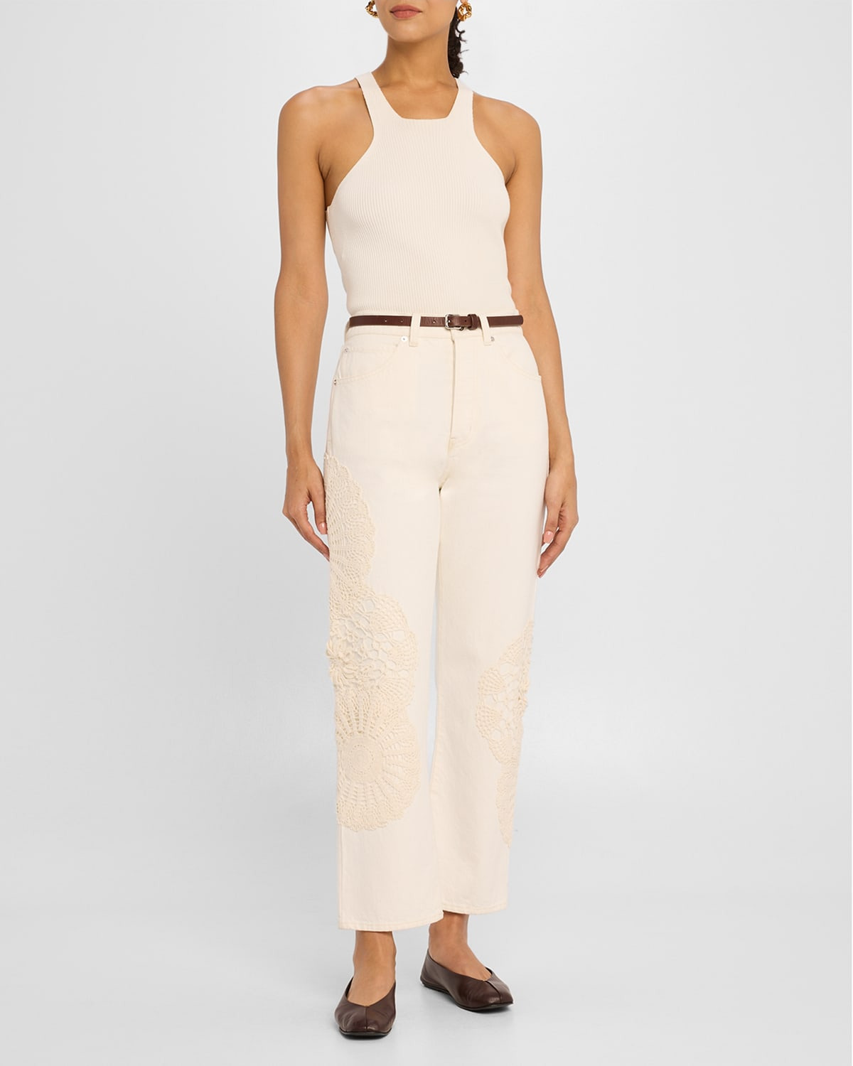 The Crochet Vertical Crop Jeans - 2