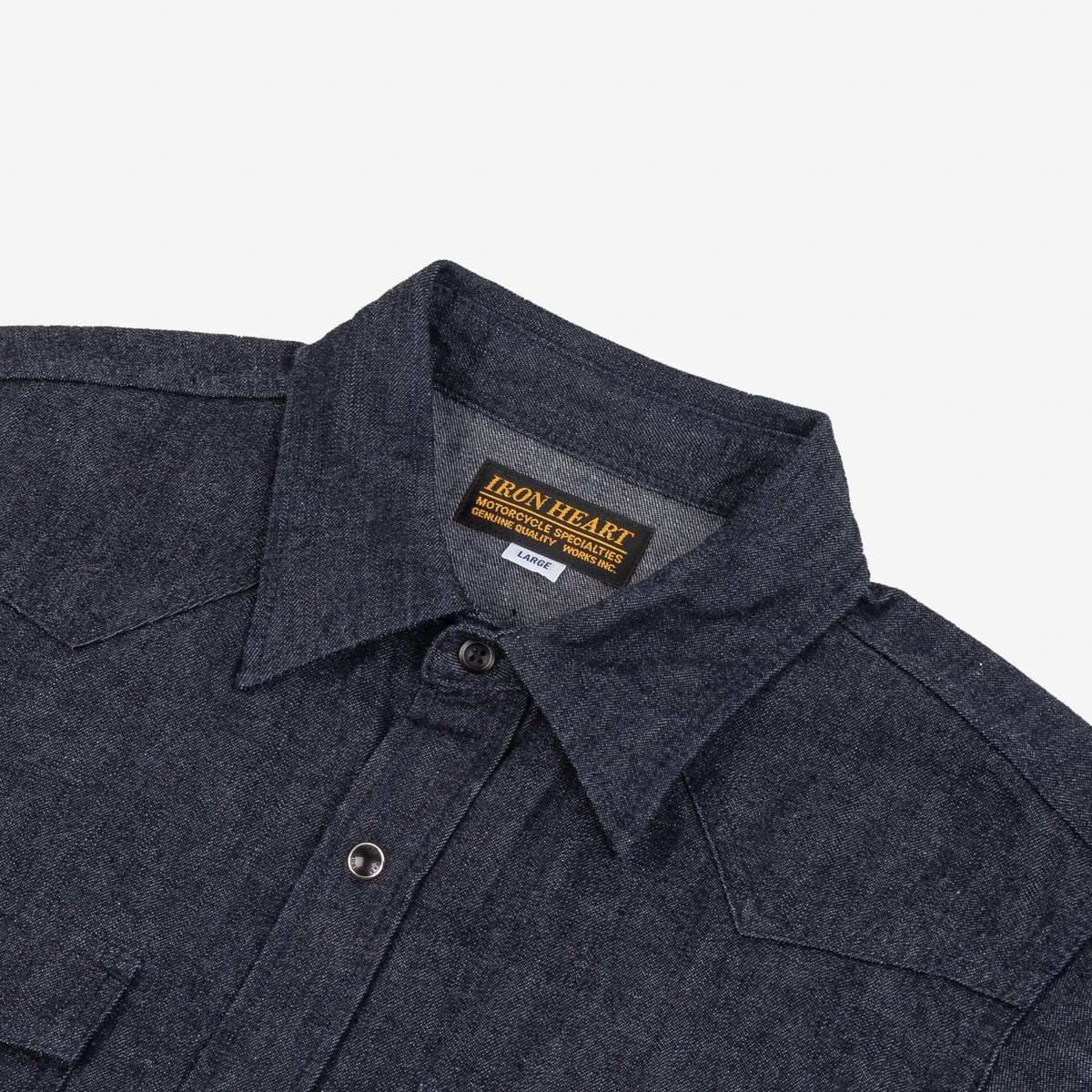 IHSH-350-IND 10oz Selvedge Denim Western Shirt - Indigo - 6