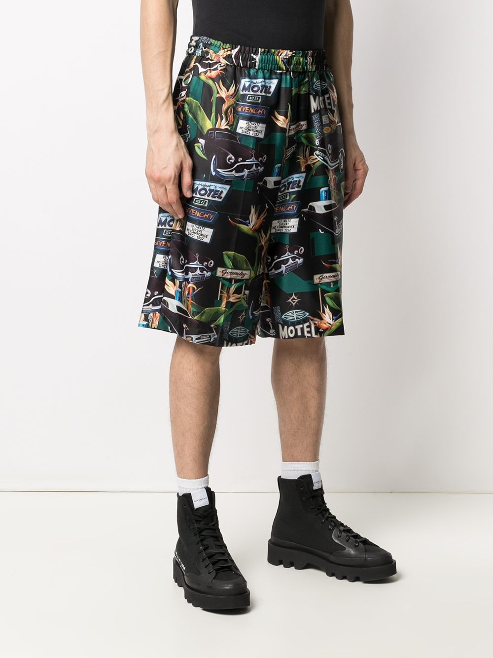 car print straight-leg shorts - 3
