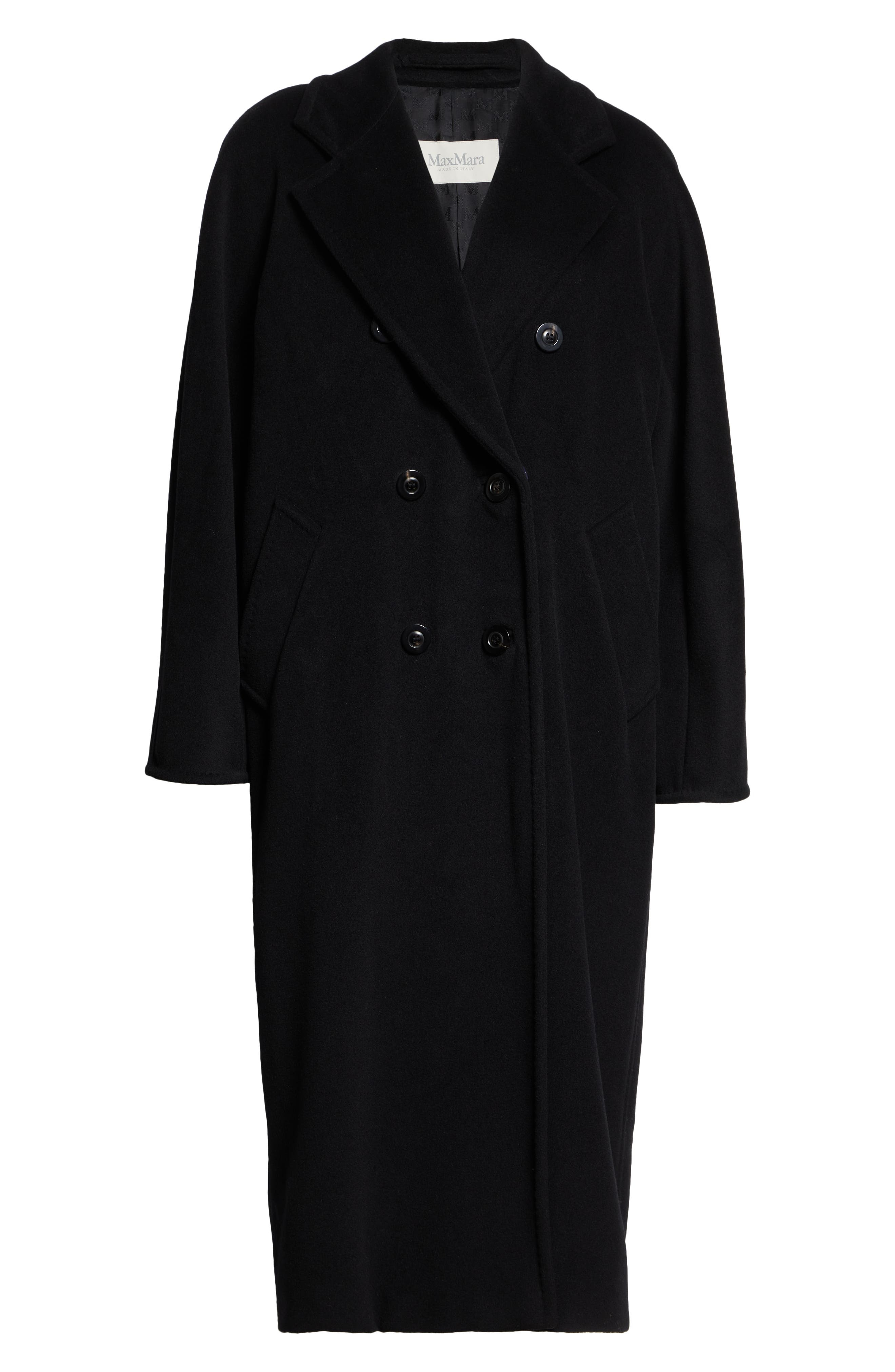 Max Mara Madame Double Breasted Wool & Cashmere Coat in Black at Nordstrom - 7