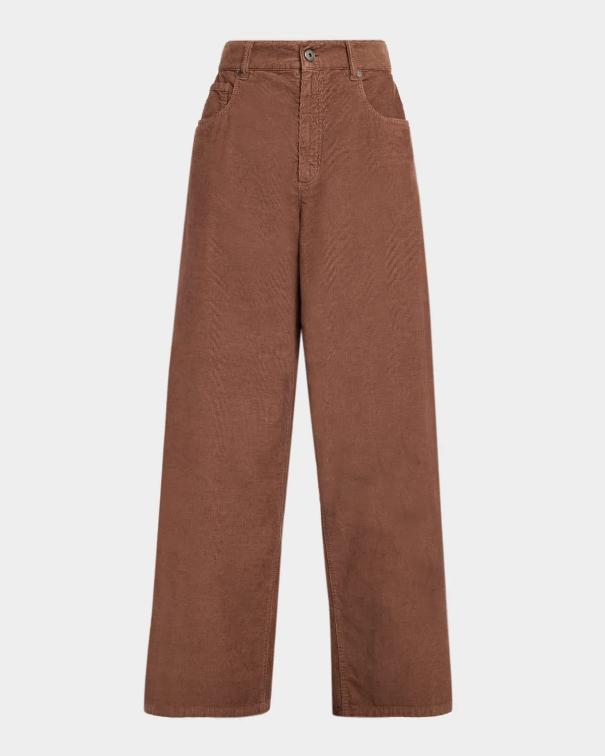 Dyed Cotton-Linen Twill Loose-Leg Pants - 1