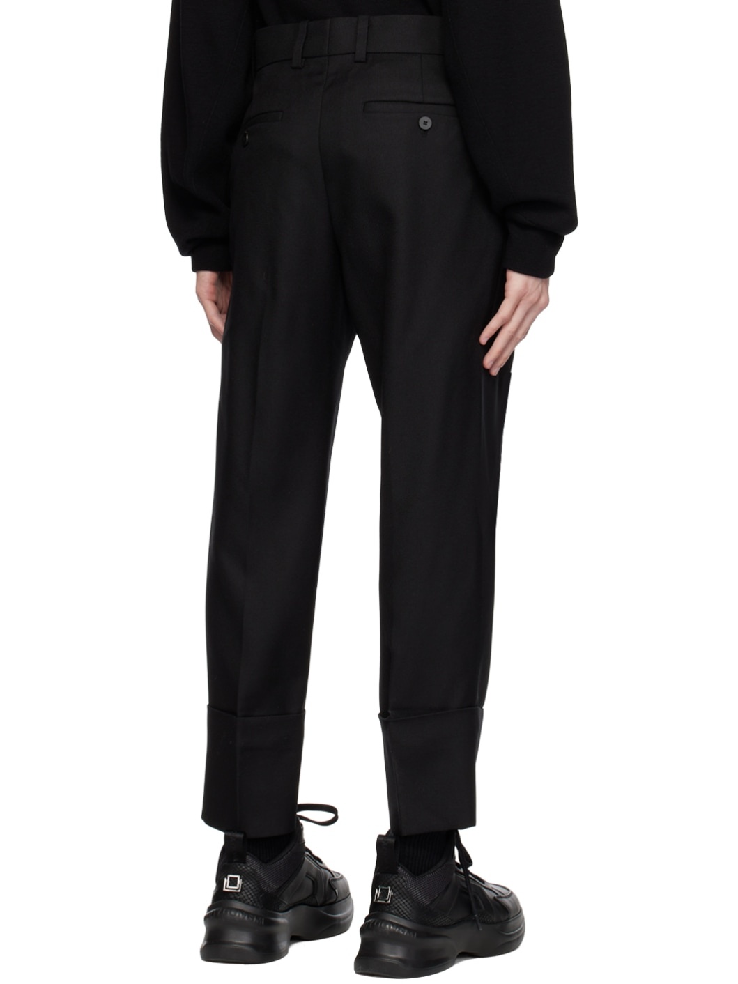 Black Turn-Up Trousers - 3