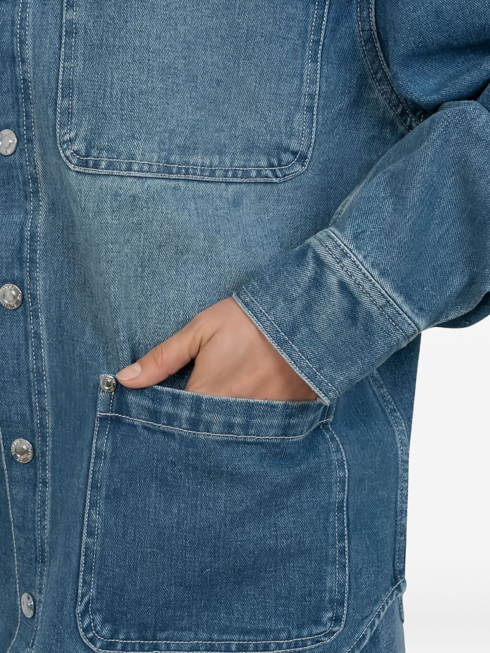 patch-pockets denim shirt - 4