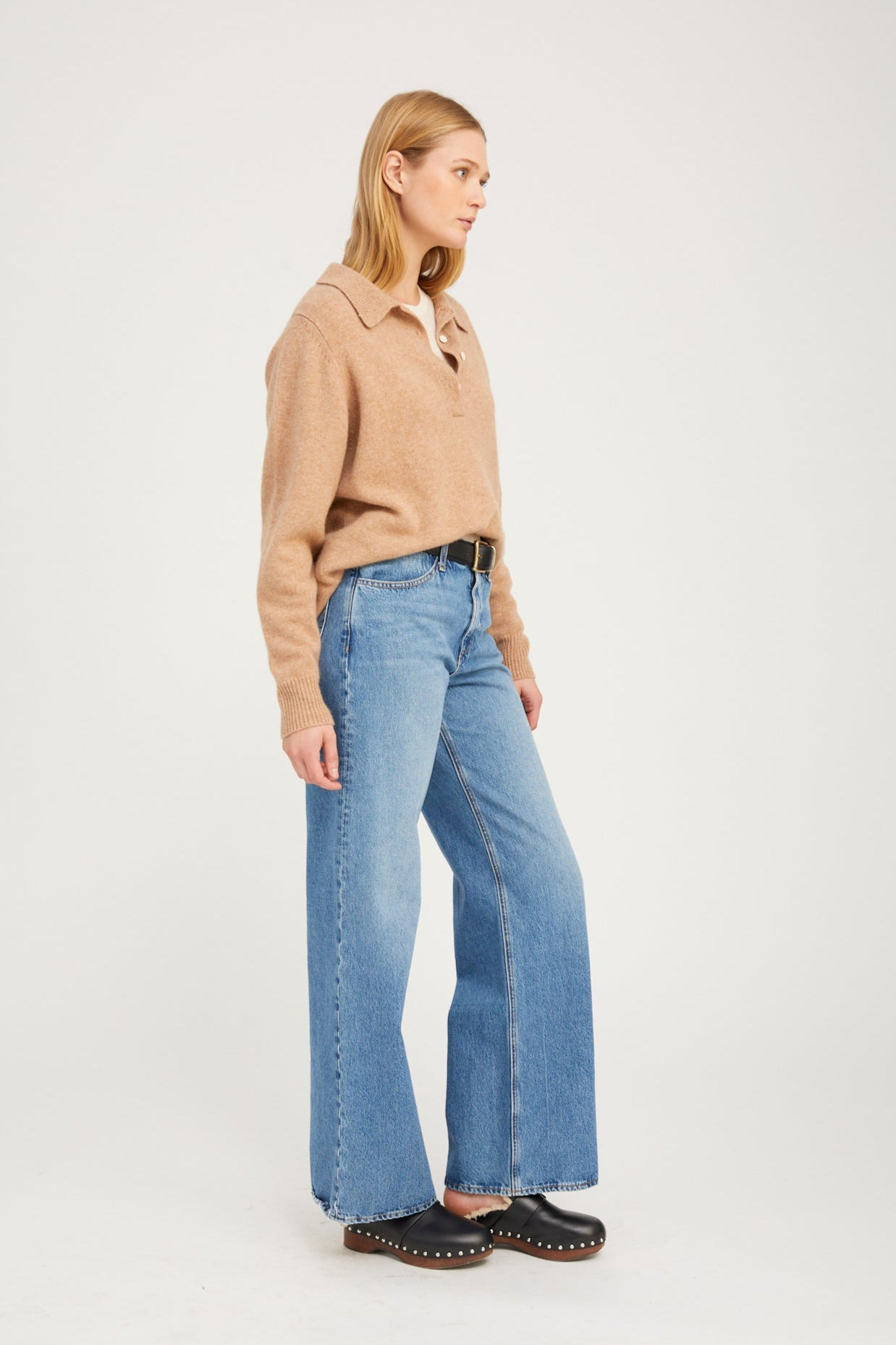 ALMONDINE CASHMERE POLO SWEATER - 4