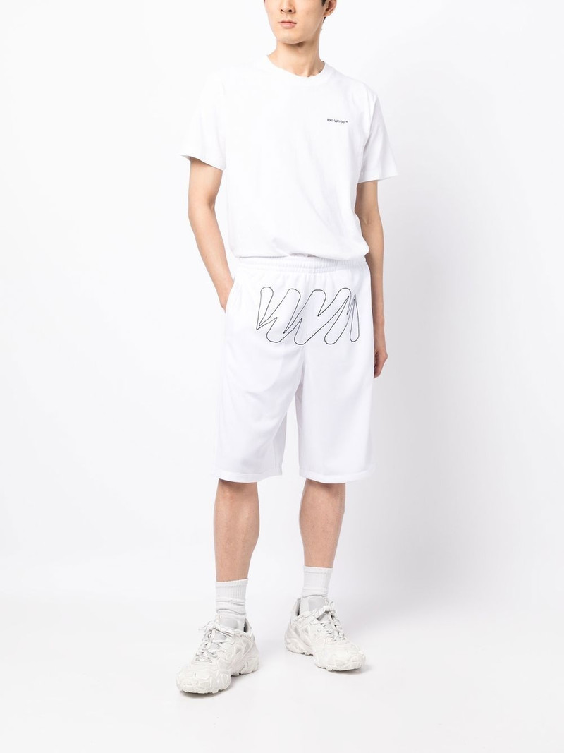 Off-White Wave Outl Diagonal mesh shorts outlook