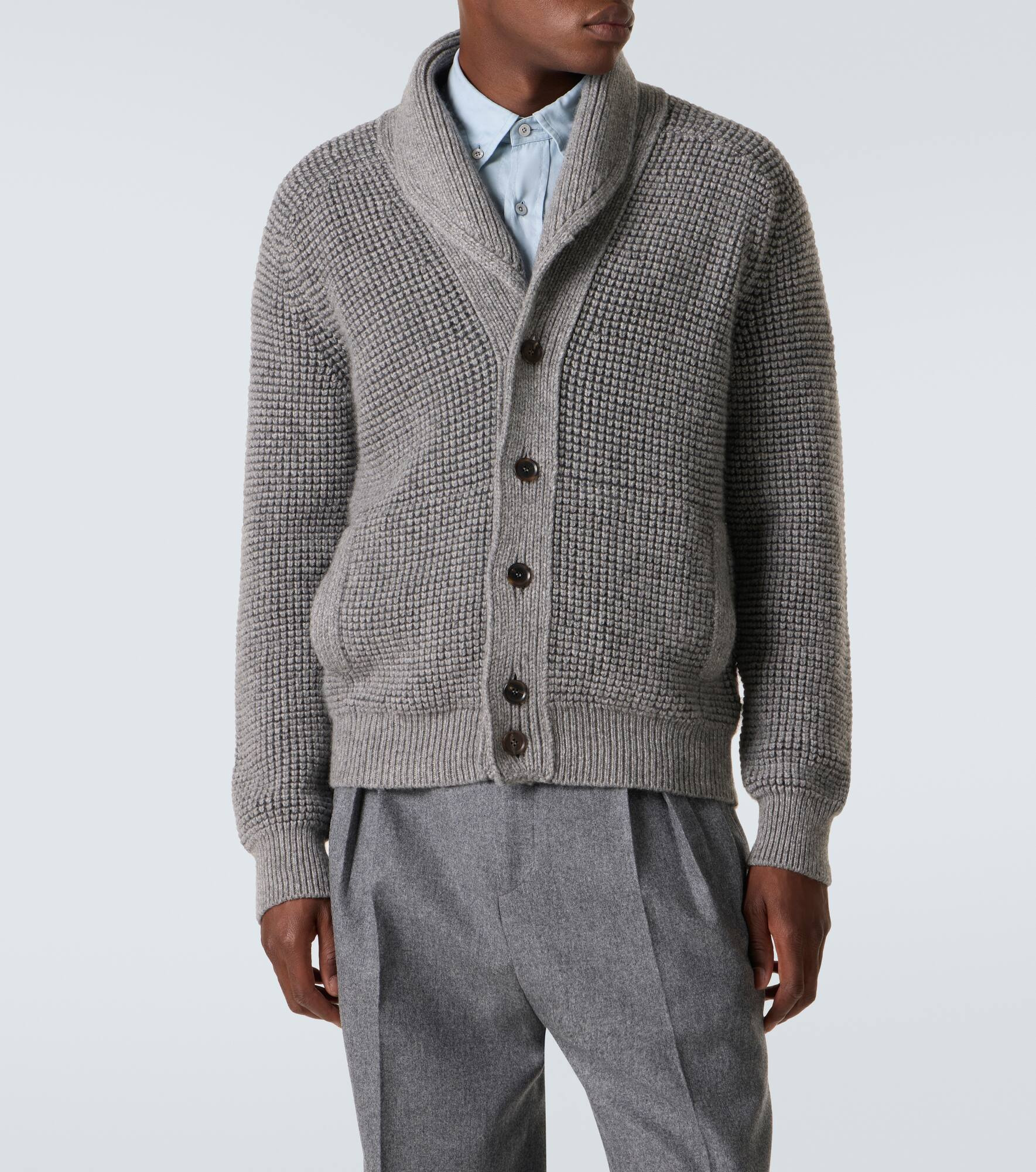 Waffle-knit cashmere and mohair cardigan - 3