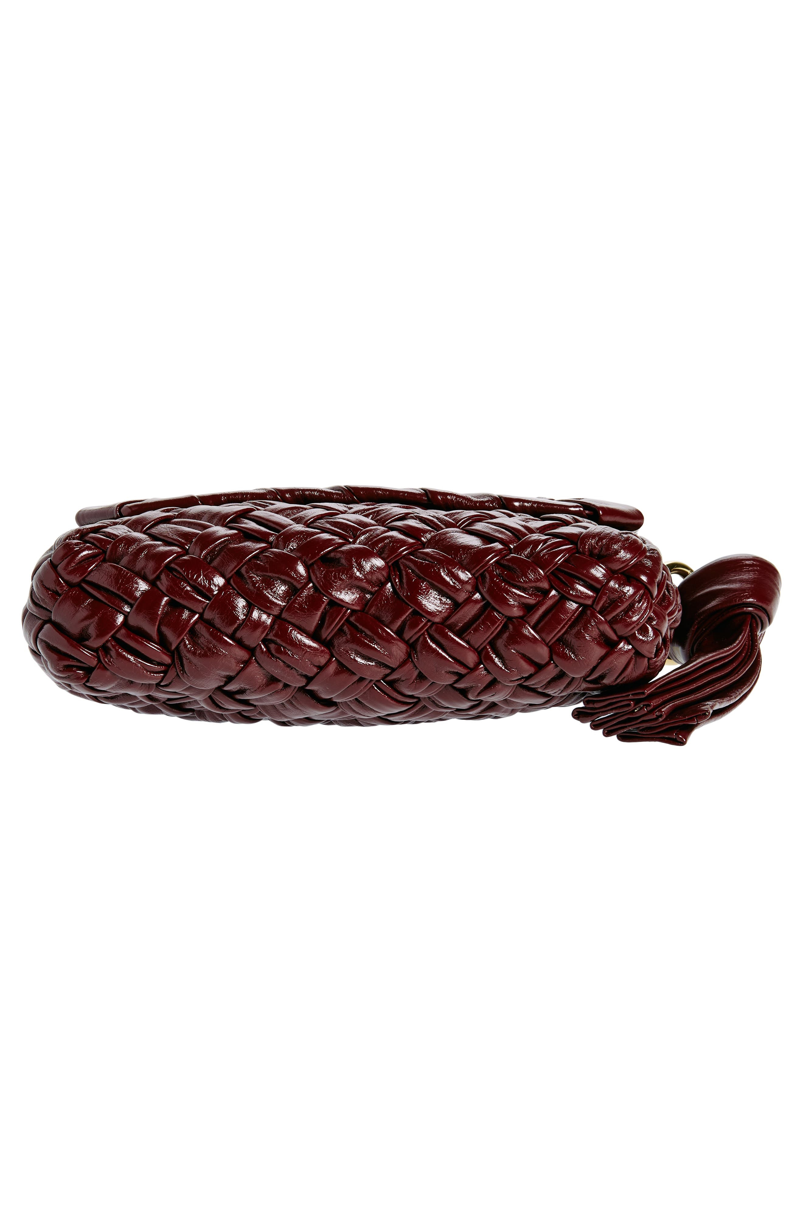 Bottega Veneta Kalimero Intrecciato Leather Shoulder Bag in Barolo/M Brass at Nordstrom - 7