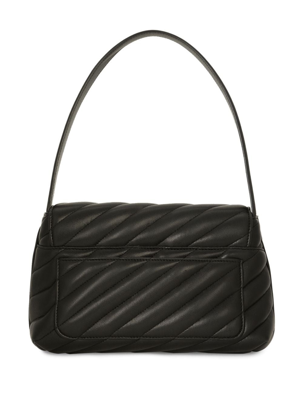 logo-buckle padded leather bag - 3