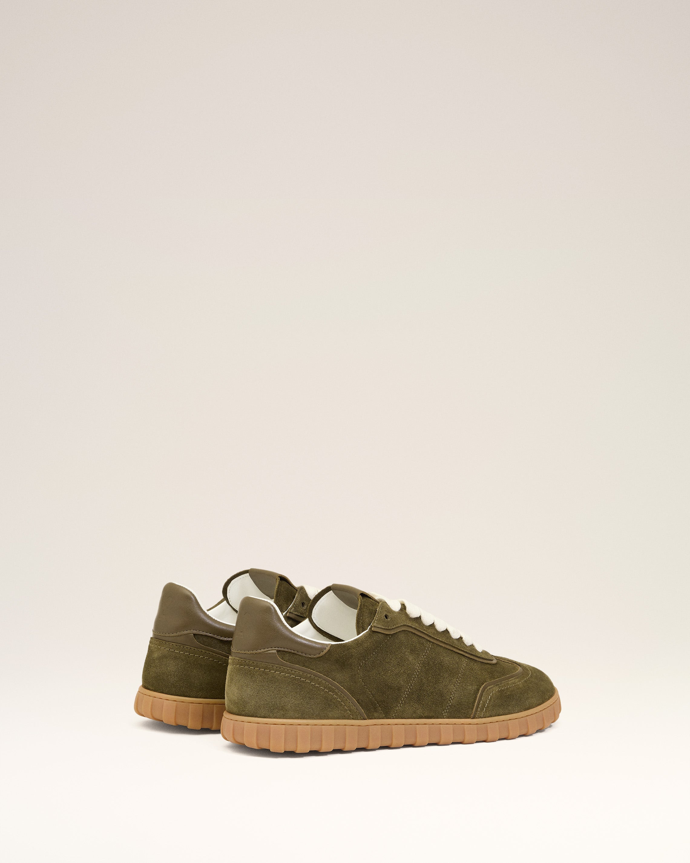GREEN LEATHER LOW TOP STEP SNEAKERS - 4