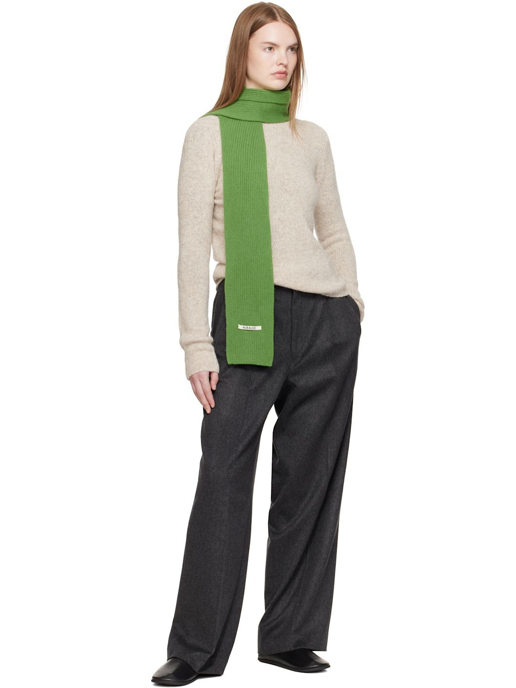 Green Light Cashmere Knit Stole - 2