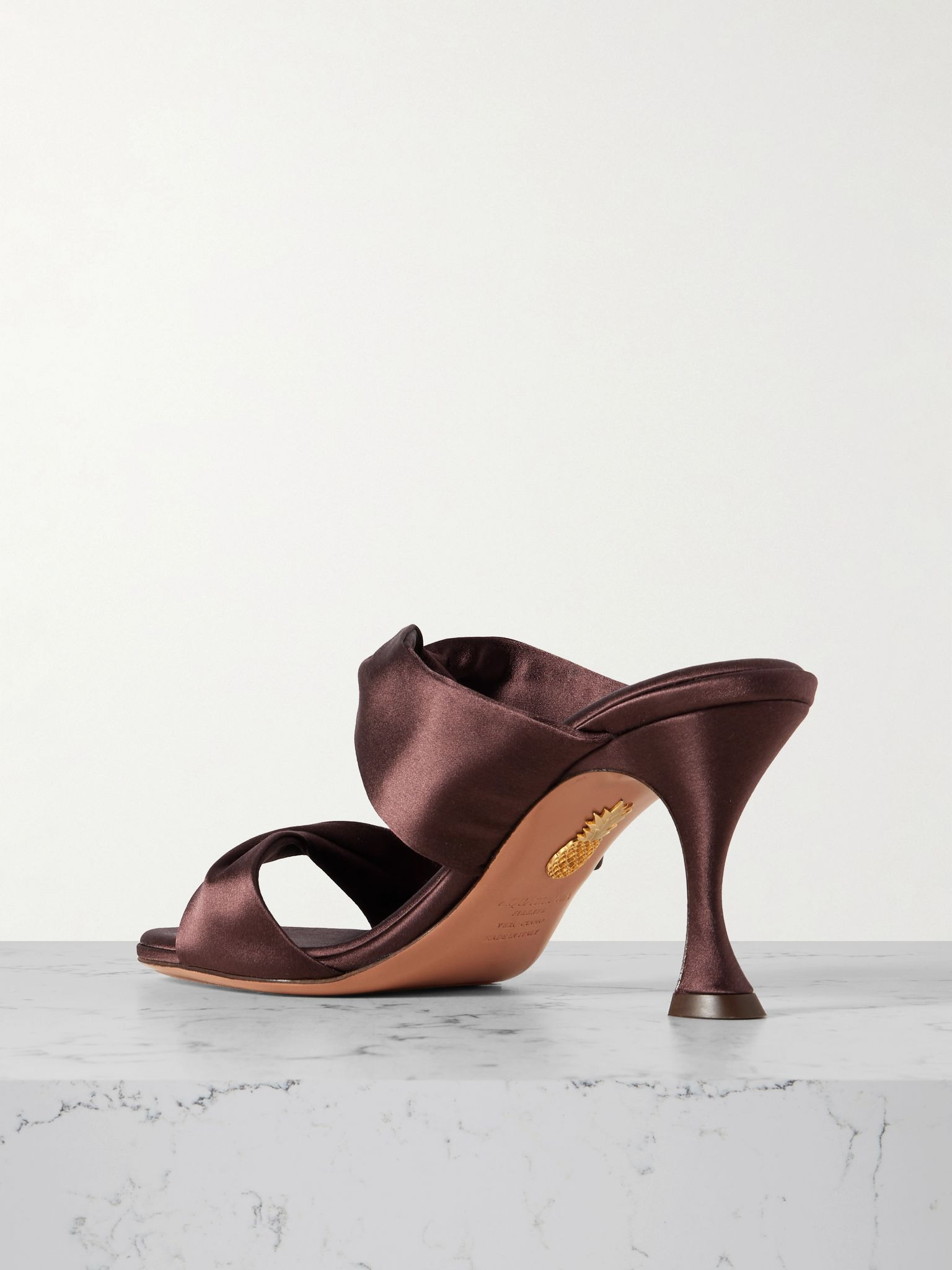 Twist 75mm satin sandals Brown - 3